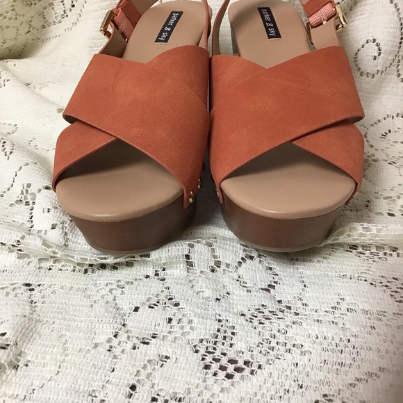 Parker & Sky- Orange Wedge Sandal - Picture 8 of 8